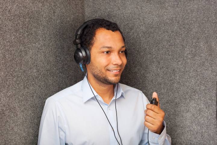 Young man wearing headphones